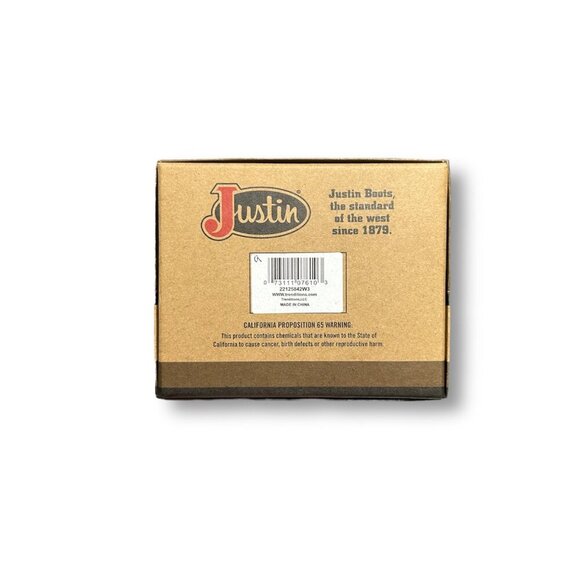 Justin Brown Genuine Leather Slim Bifold Wallet RFID Western Boot Stitching NIB - Picture 5 of 7